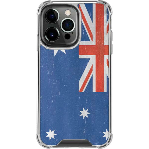 Australia Flag Distressed iPhone 14 Pro Clear Case
